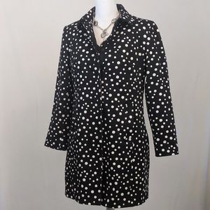 Talbots Black and White Polka Dot Coat in 8.